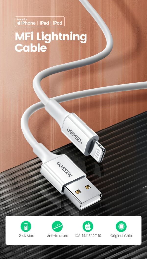 Cable recharge rapide pour iPhone (MFi)